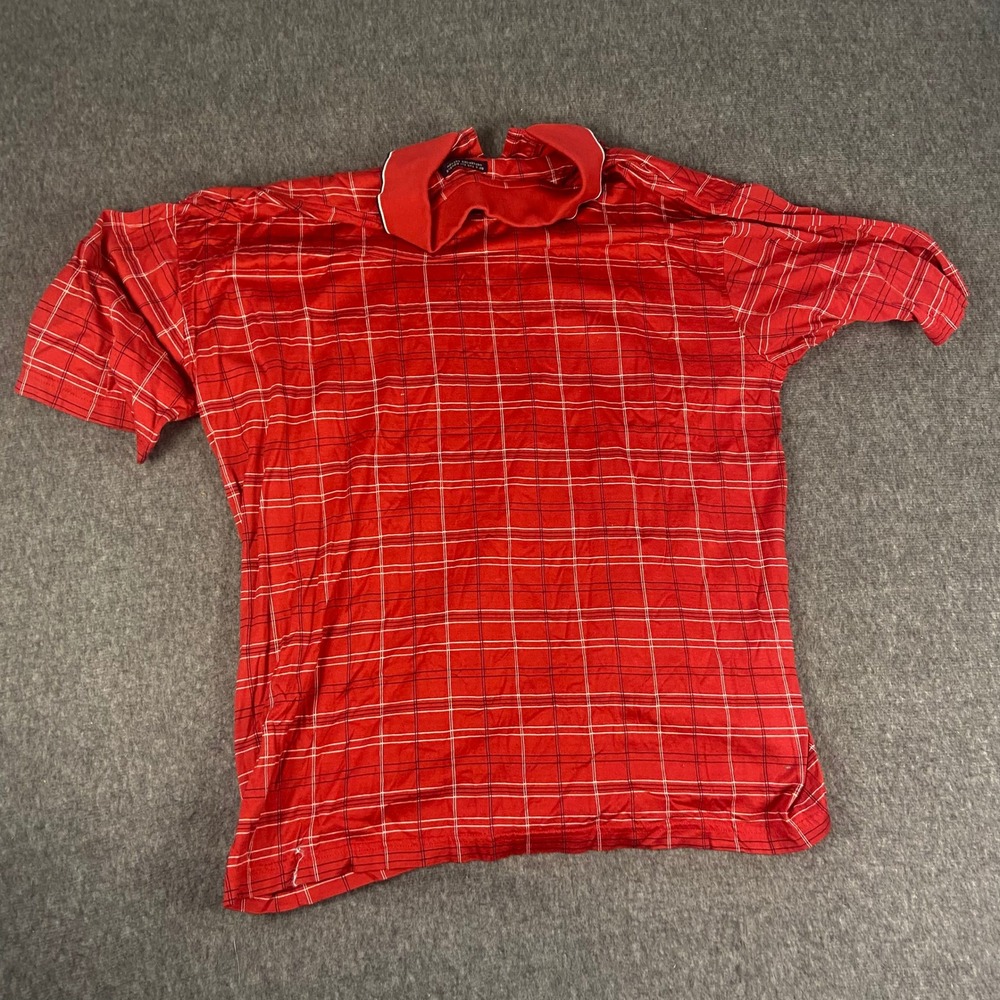 Pinehurst Collection Men's Red Plaid Golf Polo Shirt Large - Picture 3 of 9